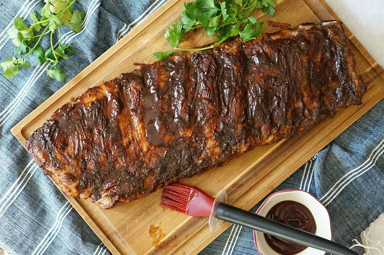 1 Rack of St. Louis style ribs grilled
